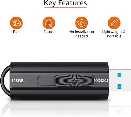Amazon Basics 128 GB, USB 3.1 Flash Drive